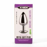 X-MEN Secret Shade Metal Butt Plug Black S - Fenékdugók