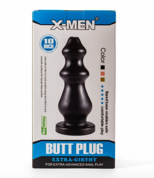 X-Men 10" Extra Girthy Butt Plug Black VI - Fenékdugók