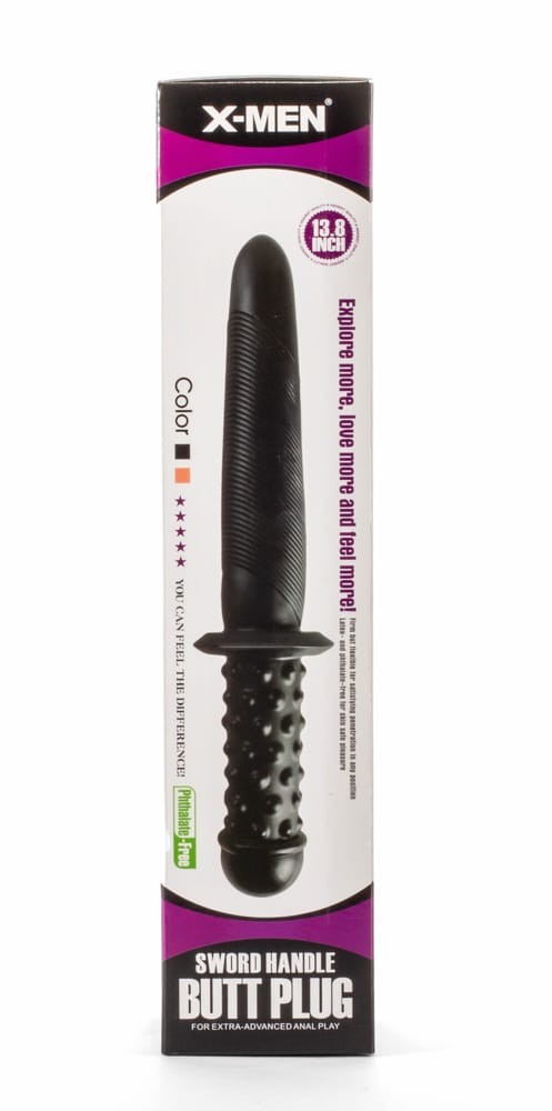 X-Men 13.8" Sword Handle Butt Plug Black II - Fenékdugók