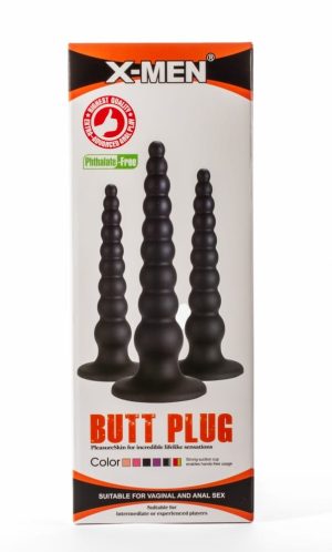 X-Men 7.87" Butt Plug Black S - Fenékdugók