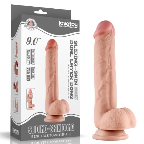 9.0'' Sliding Skin Dual Layer Dong Flesh - Dongok - Dildók