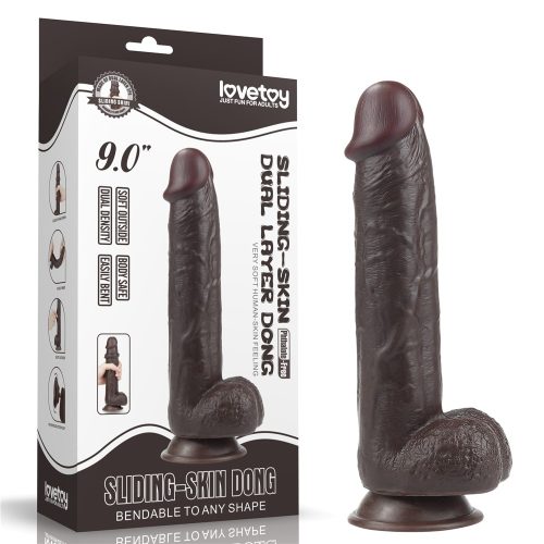 9'' Sliding Skin Dual Layer Dong Brown - Dongok - Dildók