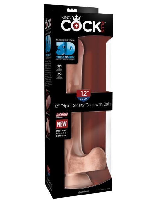 12" Triple Density Cock with Balls Light - Dongok - Dildók