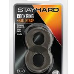 STAY HARD COCK RING AND BALL STRAP BLACK - Péniszgyűrűk - Mandzsetták