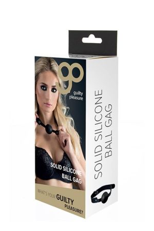 GP Solid Silicone Ball Gag Black - Szájpöckök