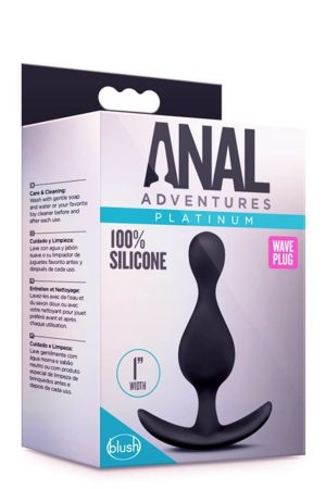 ANAL ADVENTURES PLATINUM WAVE PLUG BLACK - Fenékdugók