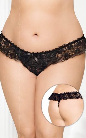 G-string 2432 - Plus Size - black {} XL-XXXL - Női fehérneműk