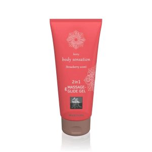 Massage- & Glide Gel 2 in 1 - Strawberry scent 200ml - Masszázsgyertyák és olajok