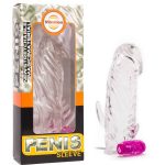 Penis Sleeve With Vibration Clear - Péniszköpenyek - Hosszabbítók