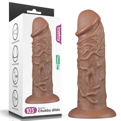 10.5'' Realistic Chubby Dildo Brown - Dongok - Dildók