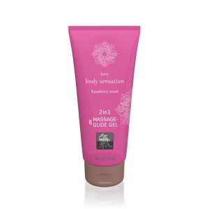 Massage- & Glide Gel 2 in 1 - Raspberry scent 200ml - Masszázsgyertyák és olajok