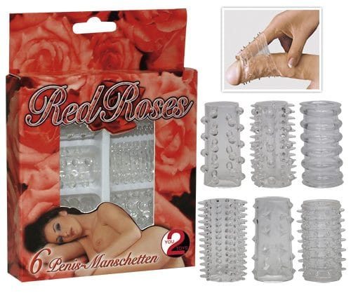 Red Roses Penis Ring Set 6 pcs