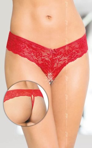 Thongs 2440 - red {} S/M - Női fehérneműk