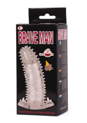 Brave Man Penis Sleeve Clear 1 - Péniszköpenyek - Hosszabbítók