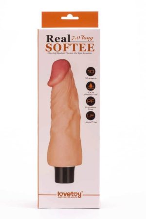 7" Real Softee Vibrating Dildo  1 - Realisztikus vibrátorok