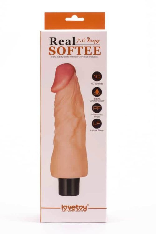 7" Real Softee Vibrating Dildo  1 - Realisztikus vibrátorok