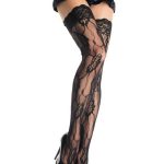 Roce Lace Thigh Highs Black O/S - Harisnyák - Harisnyatartók