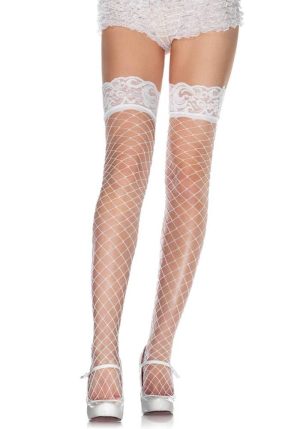 Fence Net Stocking - WHITE - O/S - HOSIERY - Harisnyák - Harisnyatartók