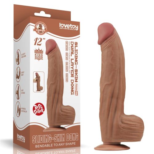 12'' King Sized Sliding Skin Dual Layer Dong Brown - Dongok - Dildók