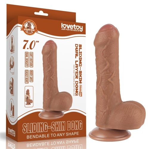 7'' Sliding Skin Dual Layer Dong Brown - Dongok - Dildók