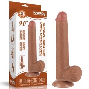 9'' Sliding Skin Dual Layer Dong Brown - Dongok - Dildók