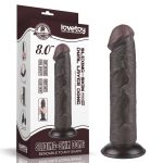 8'' Sliding Skin Dual Layer Dong Black II - Dongok - Dildók