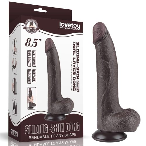 8.5'' Sliding Skin Dual Layer Dong Black I - Dongok - Dildók