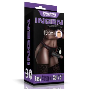 Vibrating Easy Strapon Set 7.5'' Black - Felcsatolható eszközök