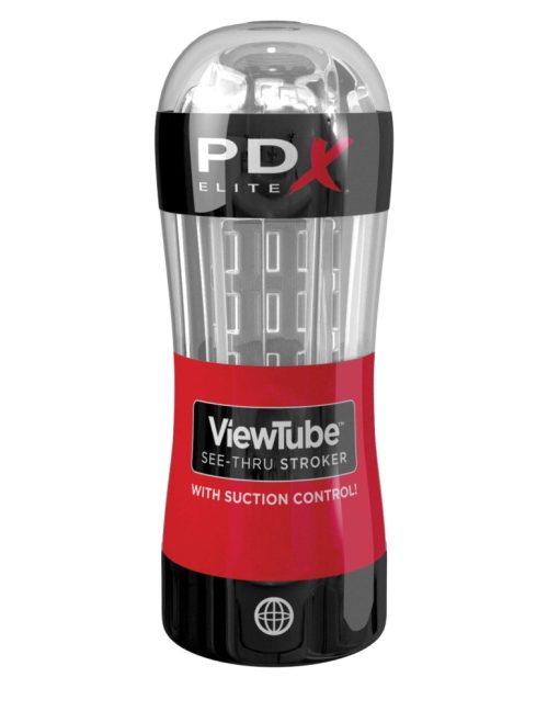 Viewtube See-Thru Stroker Red/Clear - Férfi maszturbátorok