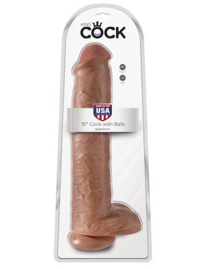 15" Cock with Balls  Tan - Dongok - Dildók