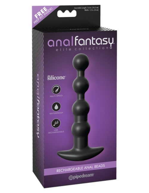 Rechargeable Anal Beads Black - Fenékdugók