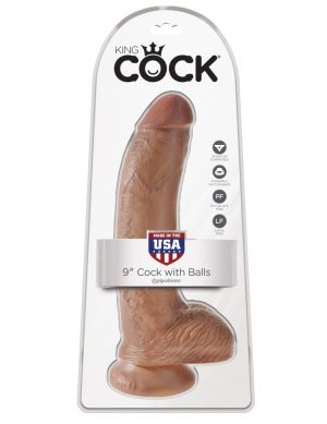 9" Cock with Balls  Tan - Dongok - Dildók