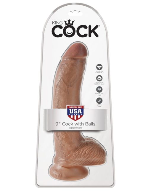 9" Cock with Balls  Tan - Dongok - Dildók