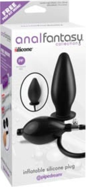 Inflatable Silicone Plug  Black - Fenékdugók