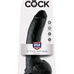 9" Cock with Balls  Black - Dongok - Dildók