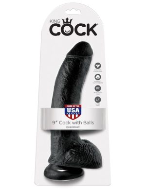 9" Cock with Balls  Black - Dongok - Dildók