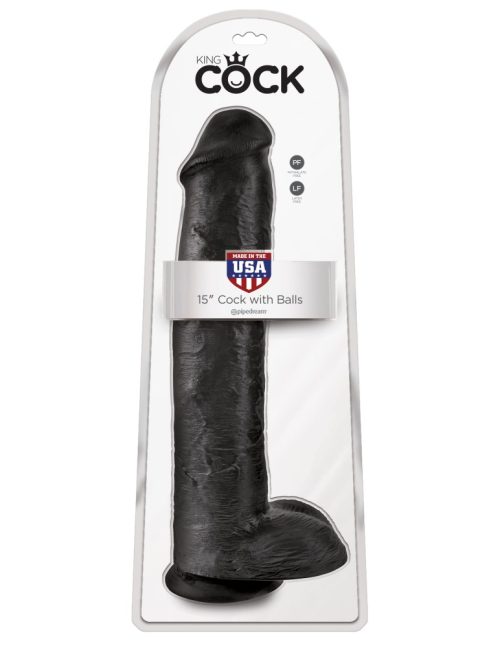 15" Cock with Balls  Black