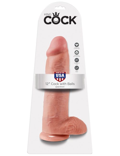 12" Cock with Balls  Light - Dongok - Dildók