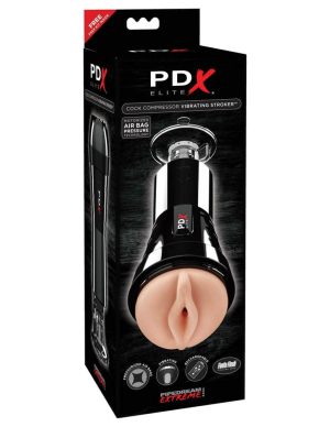 Cock Compressor Vibrating Stroker   Light/Black - Férfi maszturbátorok