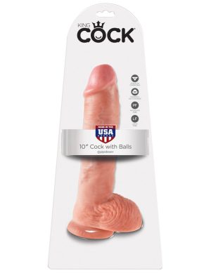 10" Cock with Balls  Light - Dongok - Dildók