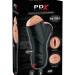 Double Penetration Vibrating Stroker  Light/Black - Férfi maszturbátorok