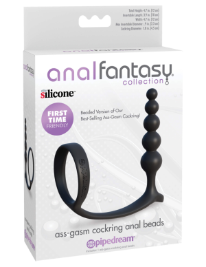 Ass-Gasm Cockring Anal Beads Black - Golyósorok