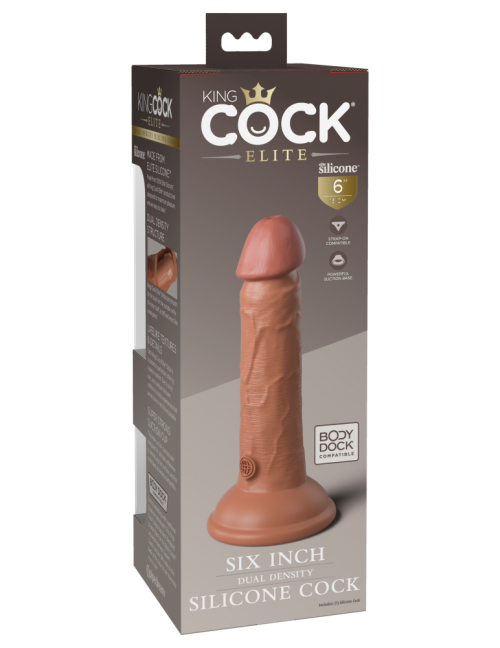 Pipedream - King Cock Elite 6" Dual Density Silicone Cock  Tan - Image 5