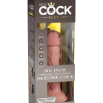 6" Dual Density Vibrating Silicone Cock  Light - Realisztikus vibrátorok