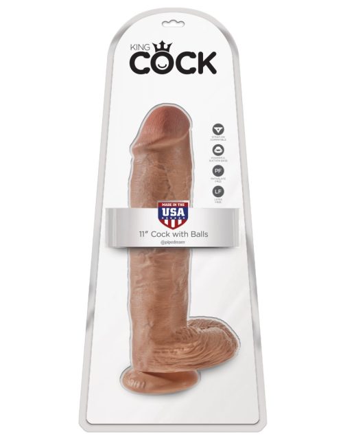 11" Cock with Balls  Tan - Dongok - Dildók