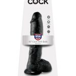 10" Cock with Balls  Black - Dongok - Dildók