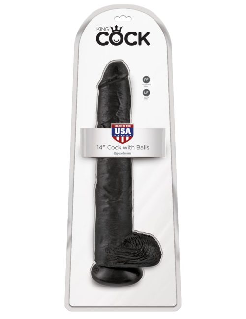 14" Cock with Balls  Black - Dongok - Dildók