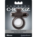 Vibrating Silicone Super Ring  Black - Péniszgyűrűk - Mandzsetták