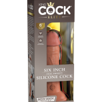 6" Dual Density Silicone Cock  Tan - Dongok - Dildók