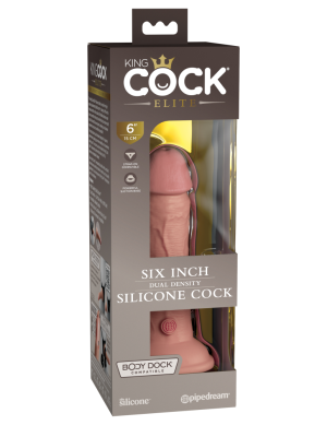 6" Dual Density Silicone Cock  Light - Dongok - Dildók